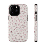 Rosebud Floral Tough iPhone Case | Pink Vintage Flower Protective Cover