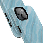 Sky Blue Marble iPhone Case with MagSafe - Shamo's