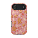 Pink Gingerbread Holiday iPhone Case with MagSafe compatibility - Shamo's