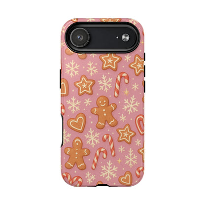 Pink Gingerbread Holiday iPhone Case with MagSafe compatibility - Shamo's