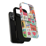 Vintage Romantic Love Stamp iPhone Case | Tough Protection + MagSafe