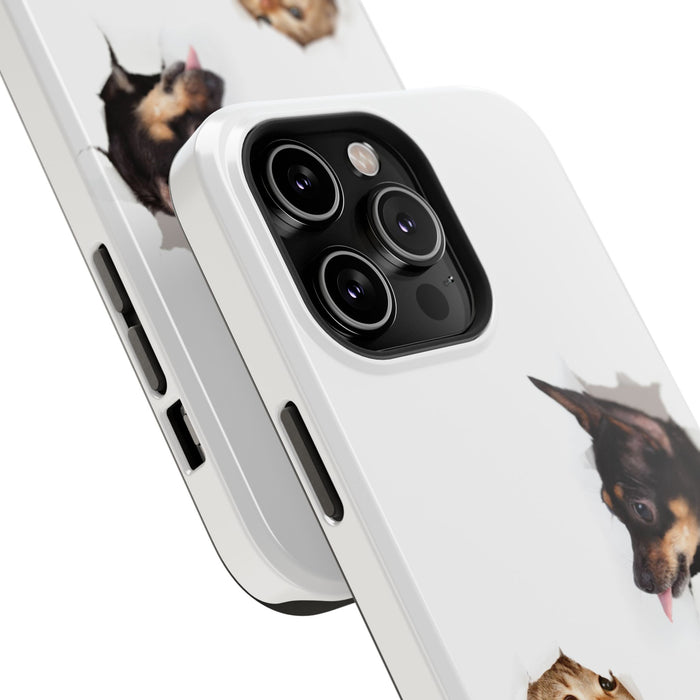 Impact-Resistant Cases with a cat and a dog