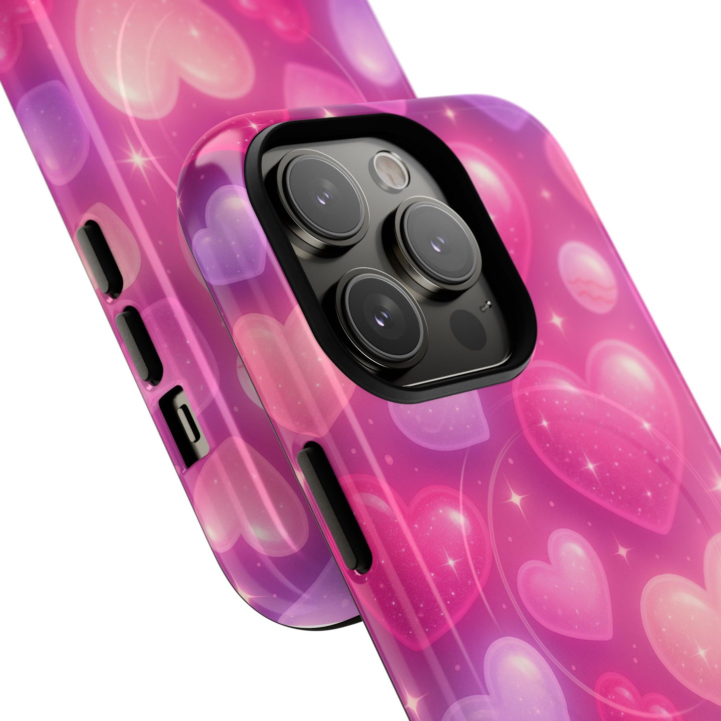 Glitter Hearts Cases for iPhones with MagSafe