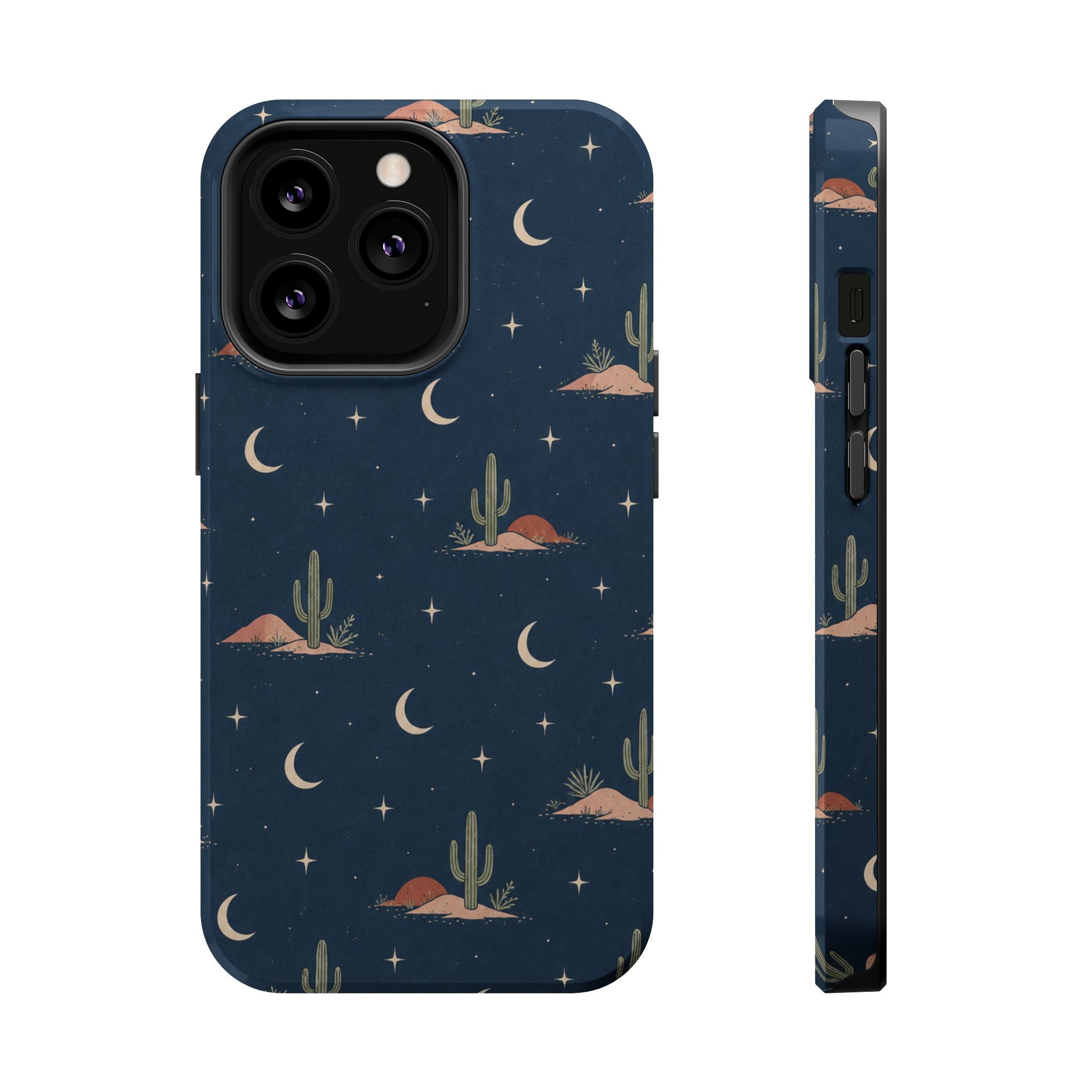 Desert Moon MagSafe Phone Case, glossy iPhone 13 Pro, rear and side profile