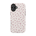 Rosebud Floral Tough iPhone Case | Pink Vintage Flower Protective Cover