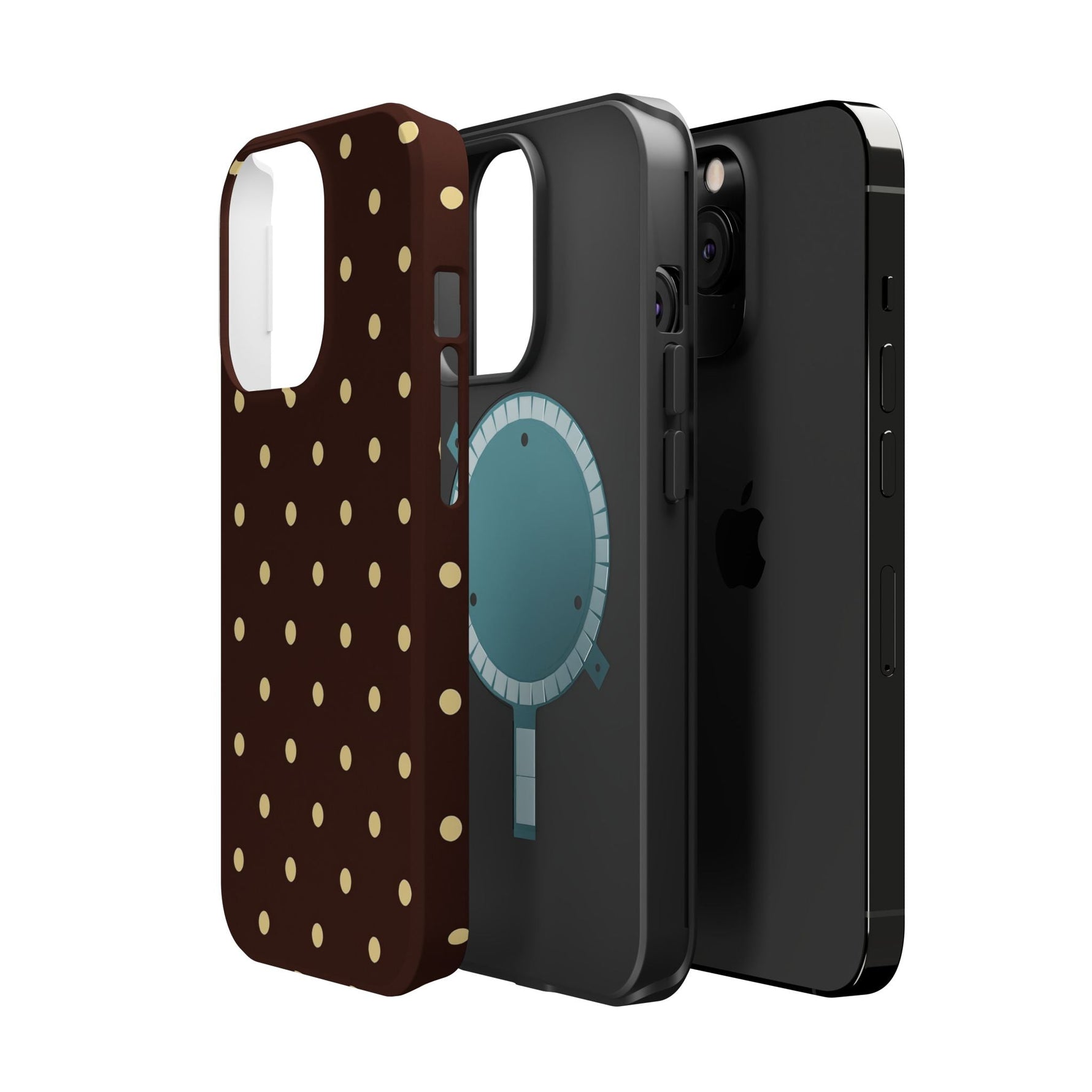 Polka Dot iPhone Case — Brown & Cream Protective Cover with MagSafe compatibility  Shamo's