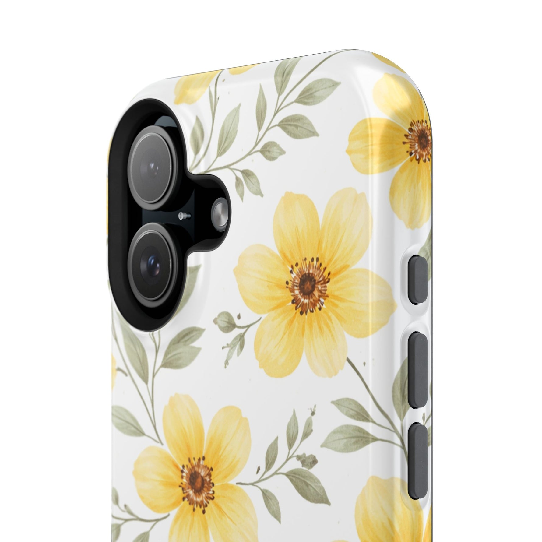 Yellow Flowers Summer Floral Magnetic Impact-Resistant iPhone Case with MagSafe Compatibility - iPhone 17 / Glossy - Shamo's
