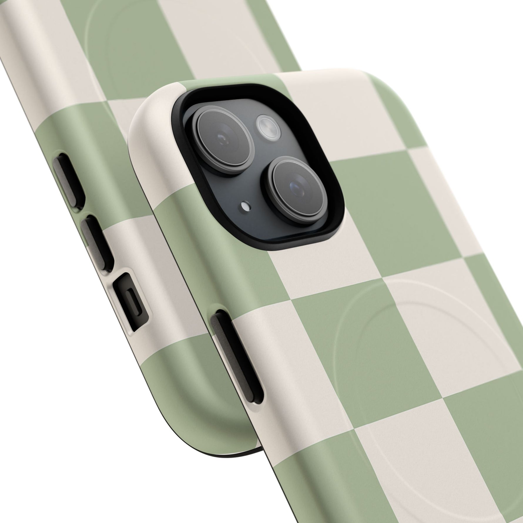 Sage Checkerboard Tough iPhone Case - Compatible with MagSafe - Shamo's