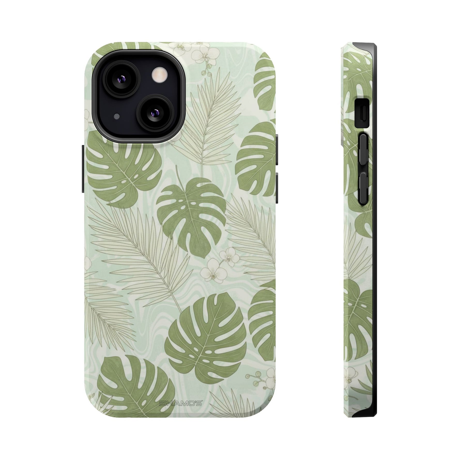 Tropical Monstera Phone Case, Impact-Resistant Magnetic iPhone Cover with MagSafe Compatibility