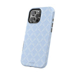 Light Blue Bow-Pattern Impact iPhone Case | MagSafe - iPhone 17 / Glossy - Shamo's