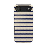 Navy & Cream Ribbed Holiday Sweater Design iPhone Case with MagSafe compatibility  Shamo's iPhone 17 Air / Glossy