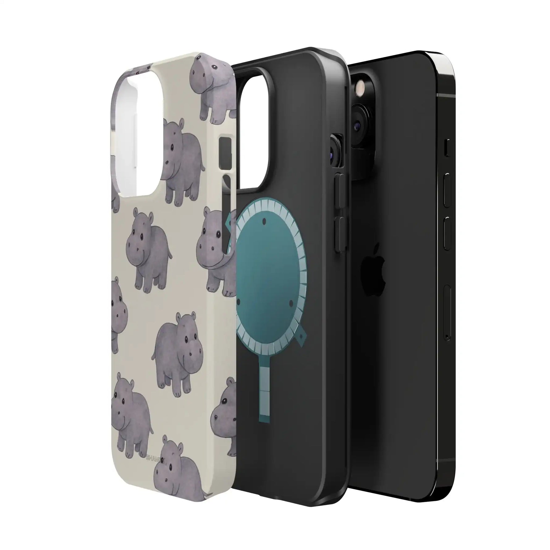 Cute Tiny Hippo Magnetic Impact-Resistant Phone Case