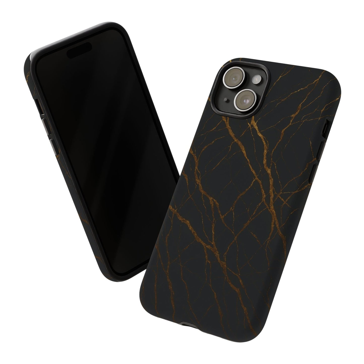 Black Marble Tough iPhone Case