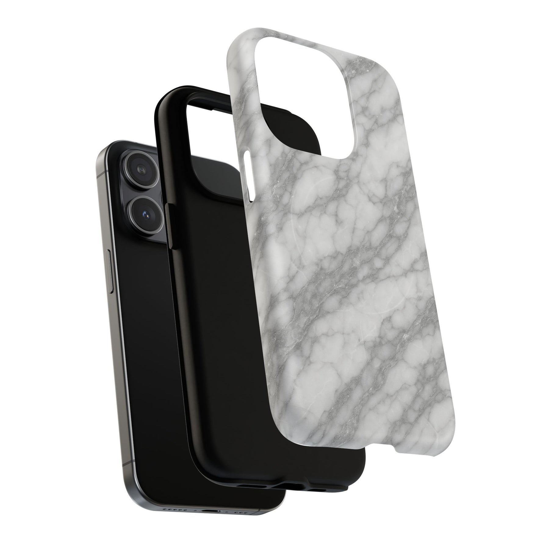 Silver Mist Marble iPhone Case with MagSafe - Shamo's