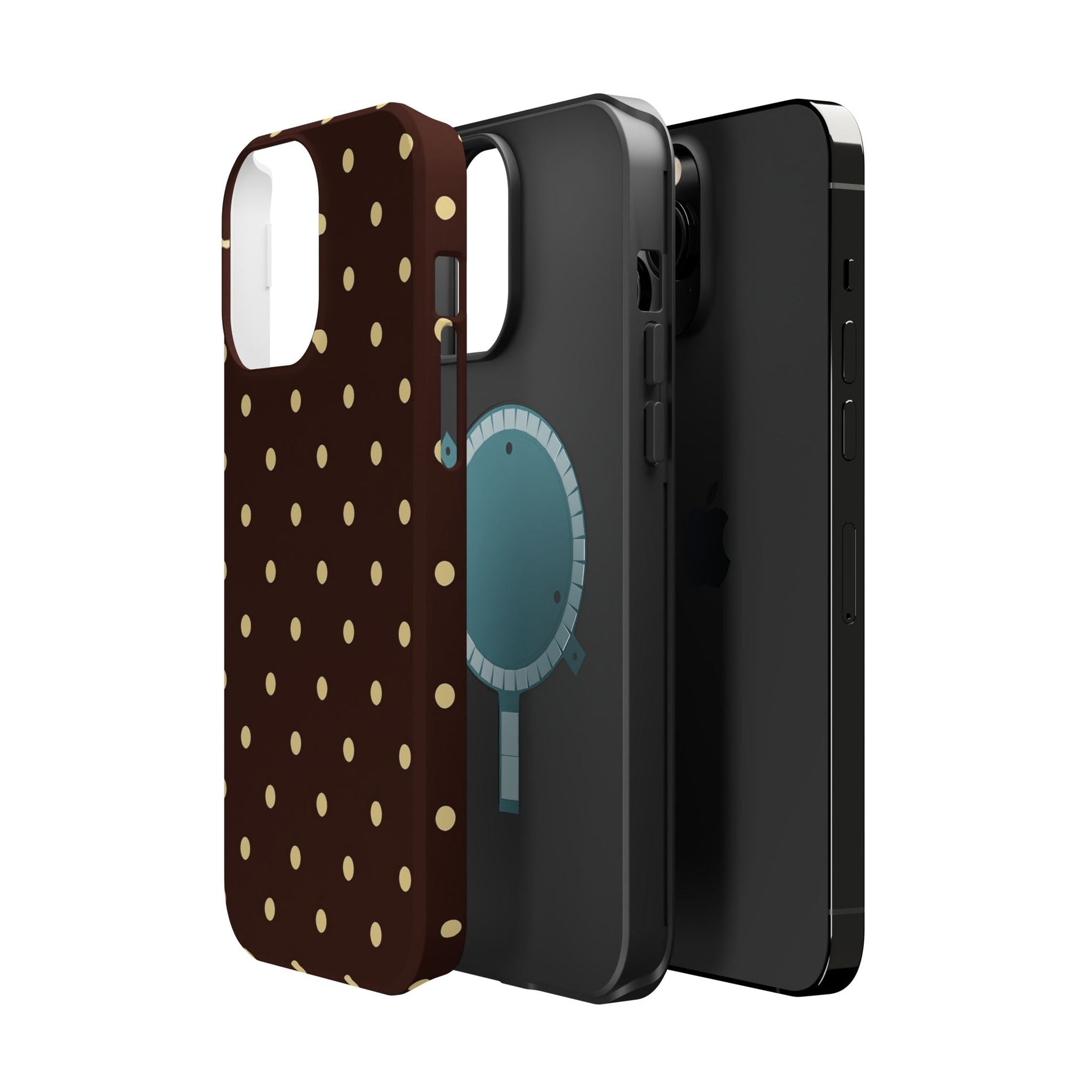 Polka Dot iPhone Case — Brown & Cream Protective Cover with MagSafe compatibility  Shamo's
