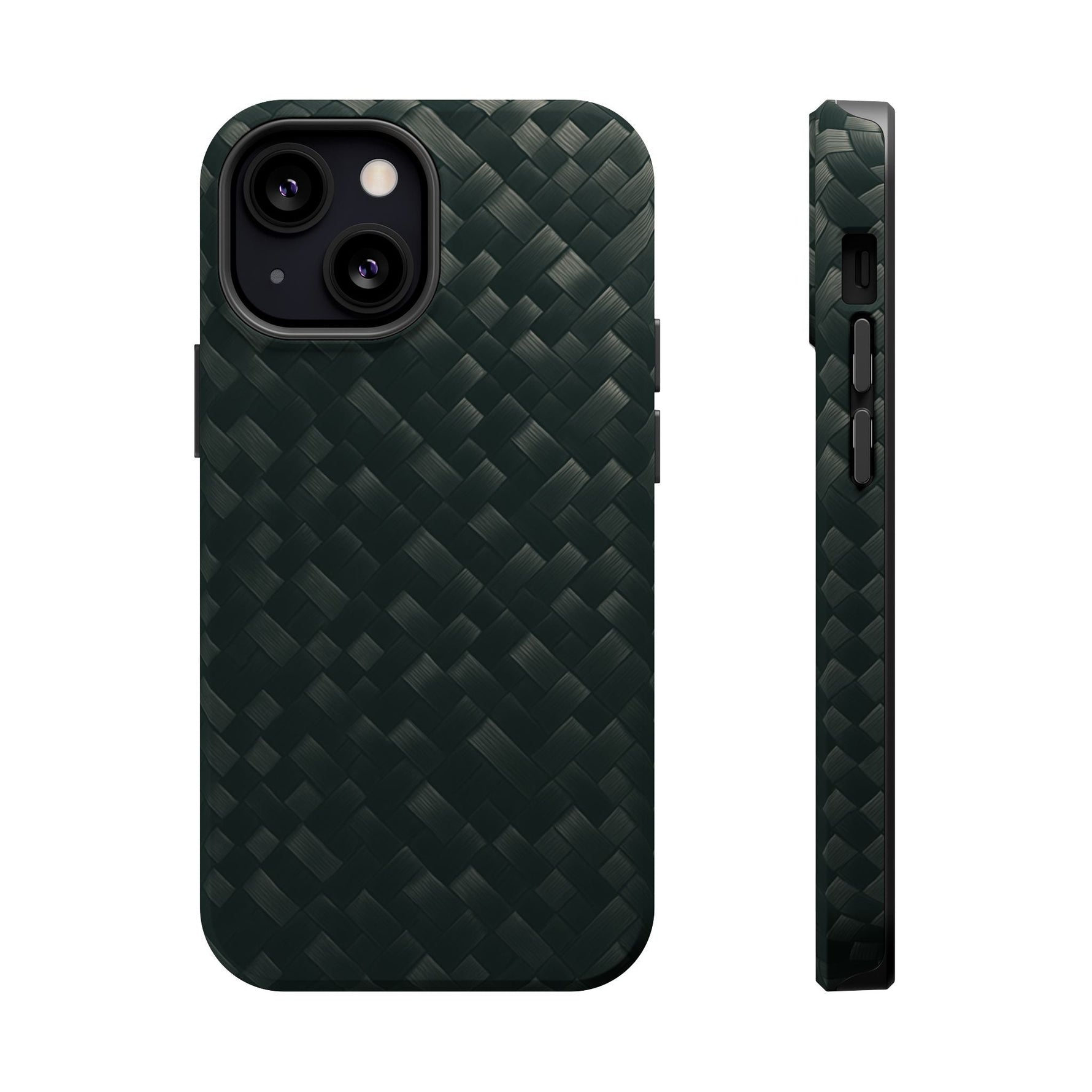 Dark Carbon Fiber Texture Magnetic Impact-Resistant iPhone Case | MagSafe compatible  Shamo's iPhone 13 Mini / Matte