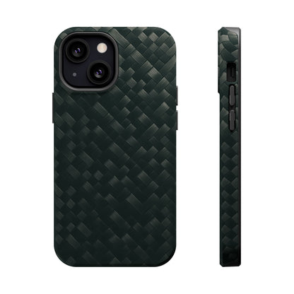 Dark Carbon Fiber Texture Magnetic Impact-Resistant iPhone Case | MagSafe compatible  Shamo's iPhone 13 Mini / Matte