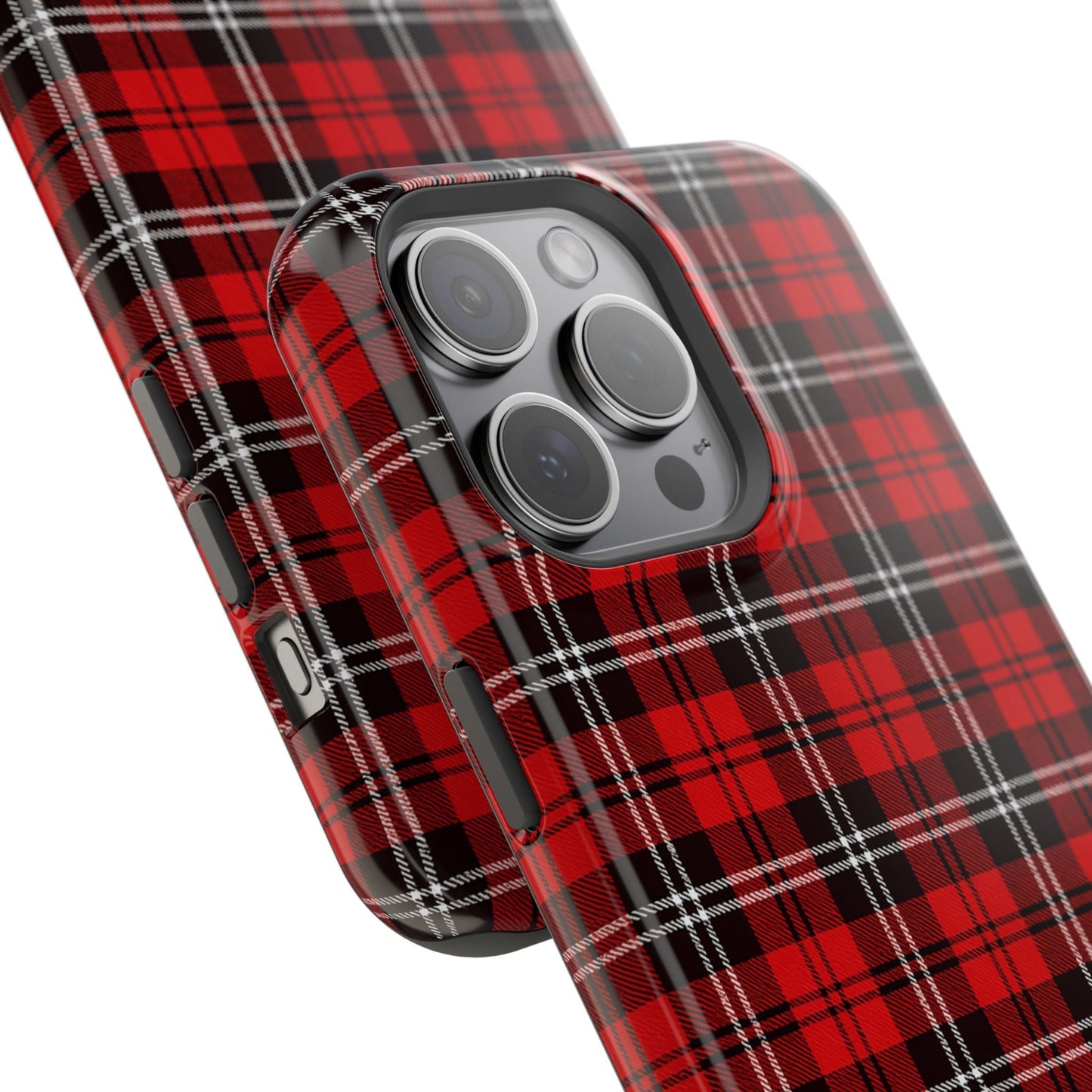 Red Tartan Plaid Impact-Resistant iPhone Case | MagSafe compatibility  Shamo's