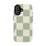 Sage Checkerboard Tough iPhone Case - Compatible with MagSafe - Shamo's