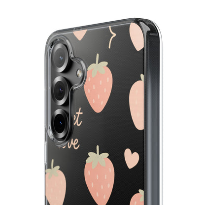 Sweet Love Strawberry Clear iPhone Case | MagSafe