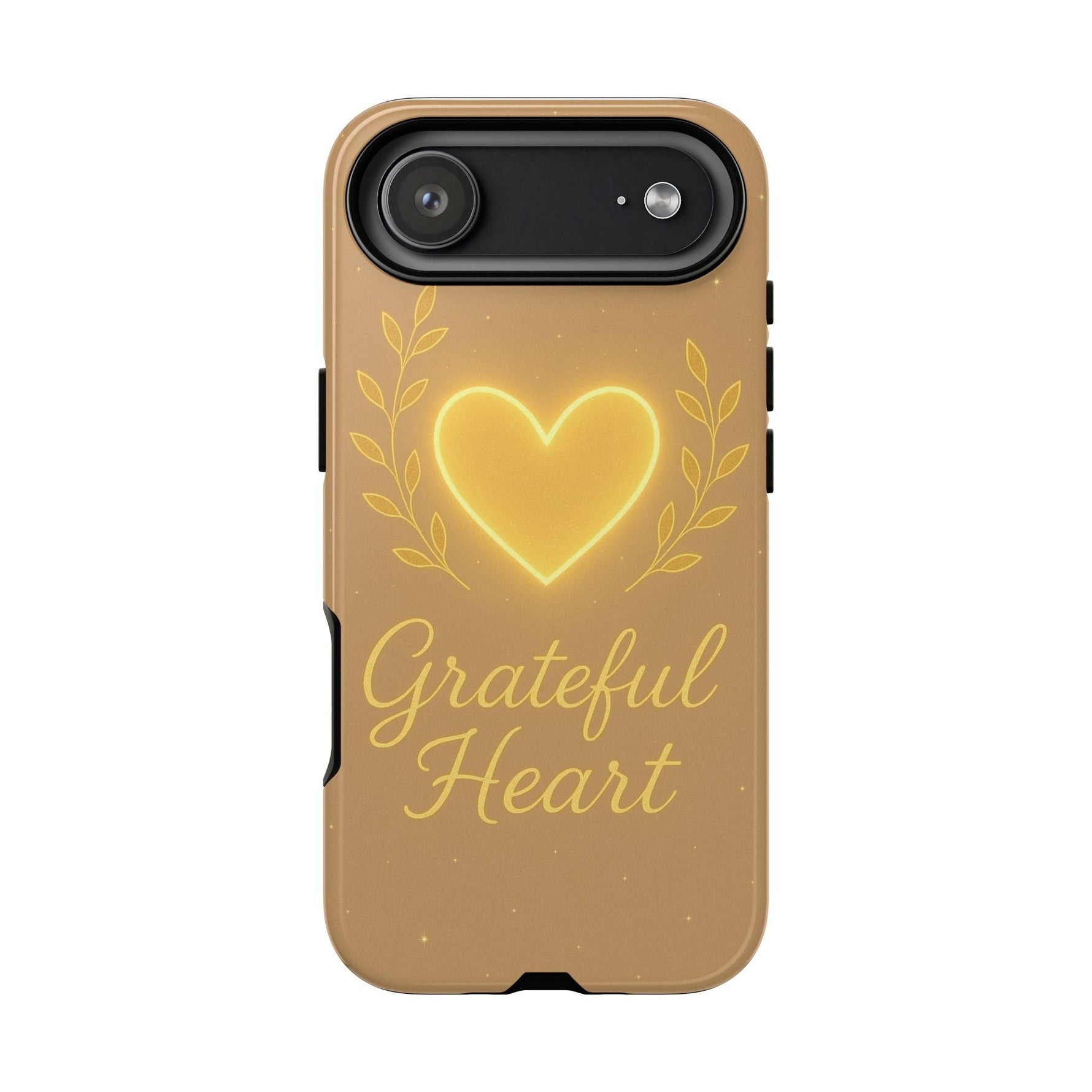 Grateful Heart iPhone Case — Warm Neon Heart  Shamo's iPhone 17 Air / Glossy