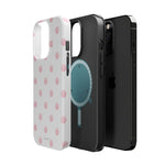Pink Polka Dot Impact-Resistant Phone Case | MagSafe