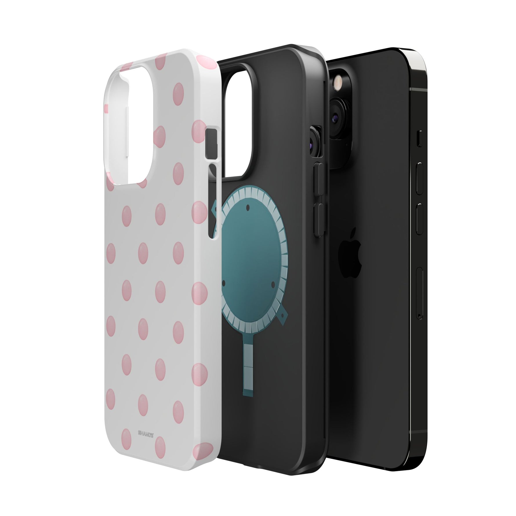 Pink Polka Dot Impact-Resistant Phone Case | MagSafe