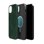 Topographic Green Magnetic Impact-Resistant iPhone Case | MagSafe compatible  Shamo's