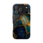 Blue Gold Agate Tough Phone Case Marble Stone Design  Shamo's iPhone 17 Pro