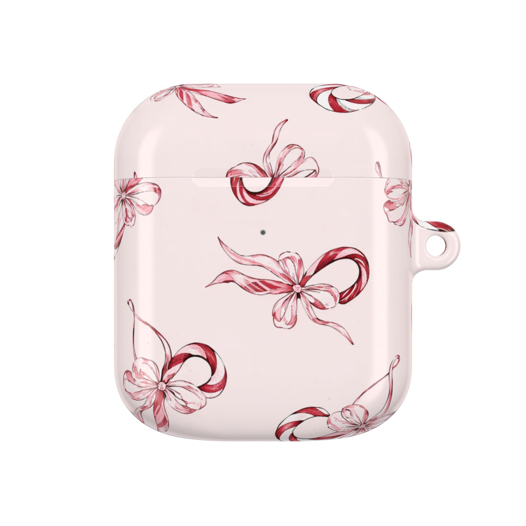 Floral Ribbon AirPod Case — Pink Bow Pattern Protective Cover