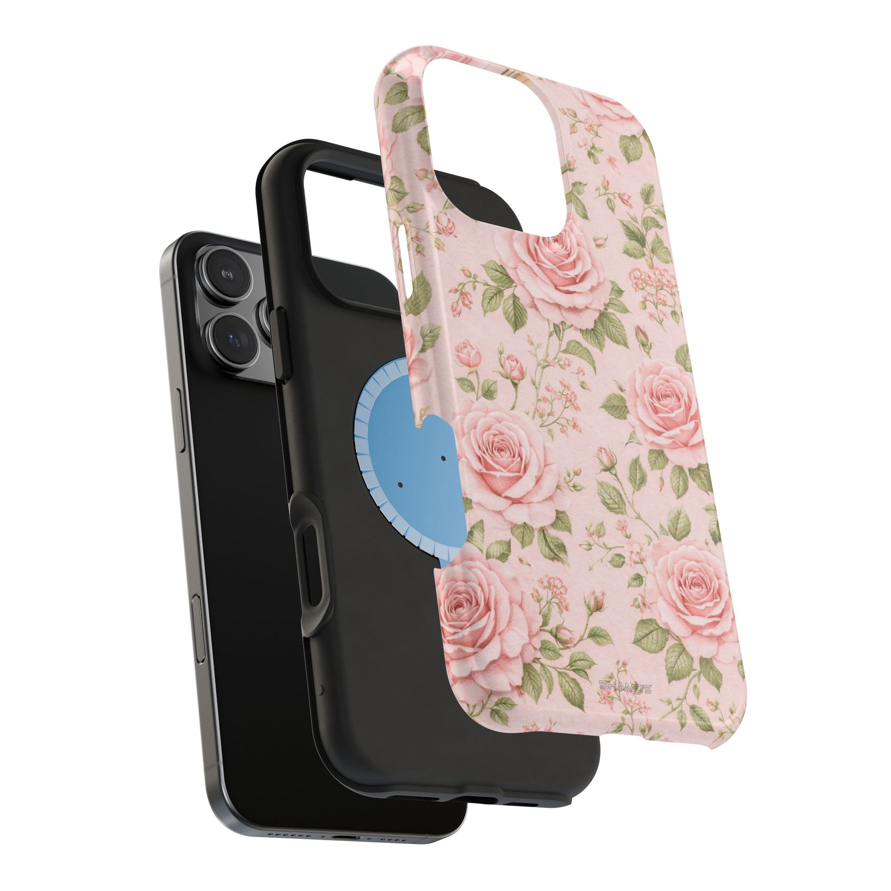 Floral Rose Magnetic Impact-Resistant Phone Case — MagSafe Compatible