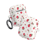 Floral Rose Pattern AirPod Case — Vintage Pink Rose Protective Cover - AirPods Pro Gen 1 / White / Glossy - Shamo's