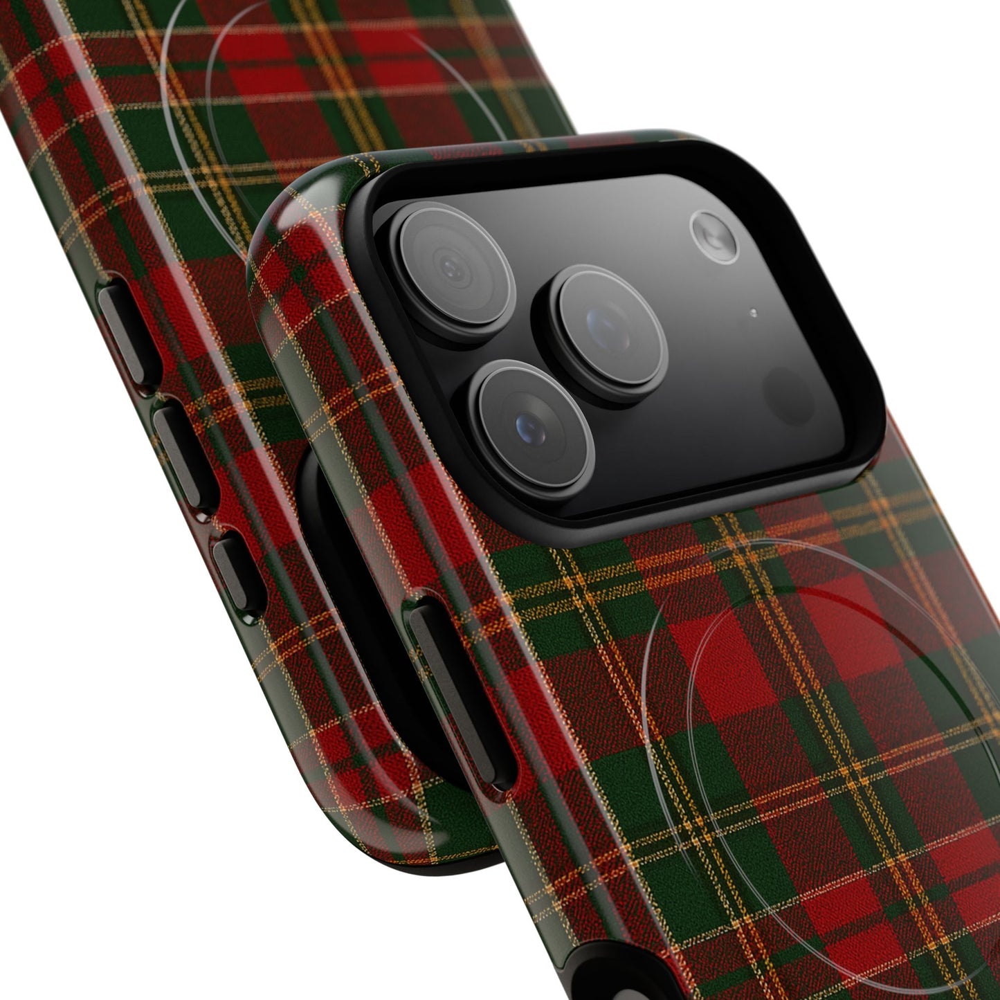 Plaid Holiday iPhone Case — Red & Green Tartan (MagSafe compatible)