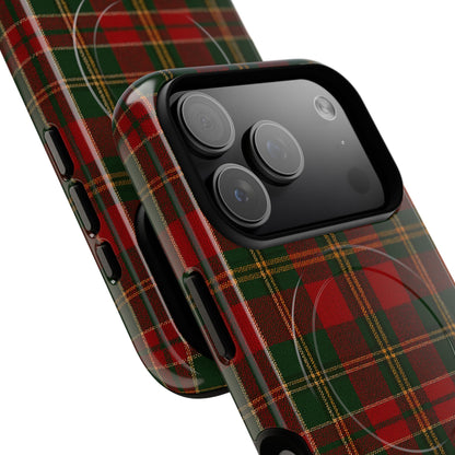 Plaid Holiday iPhone Case — Red & Green Tartan (MagSafe compatible)