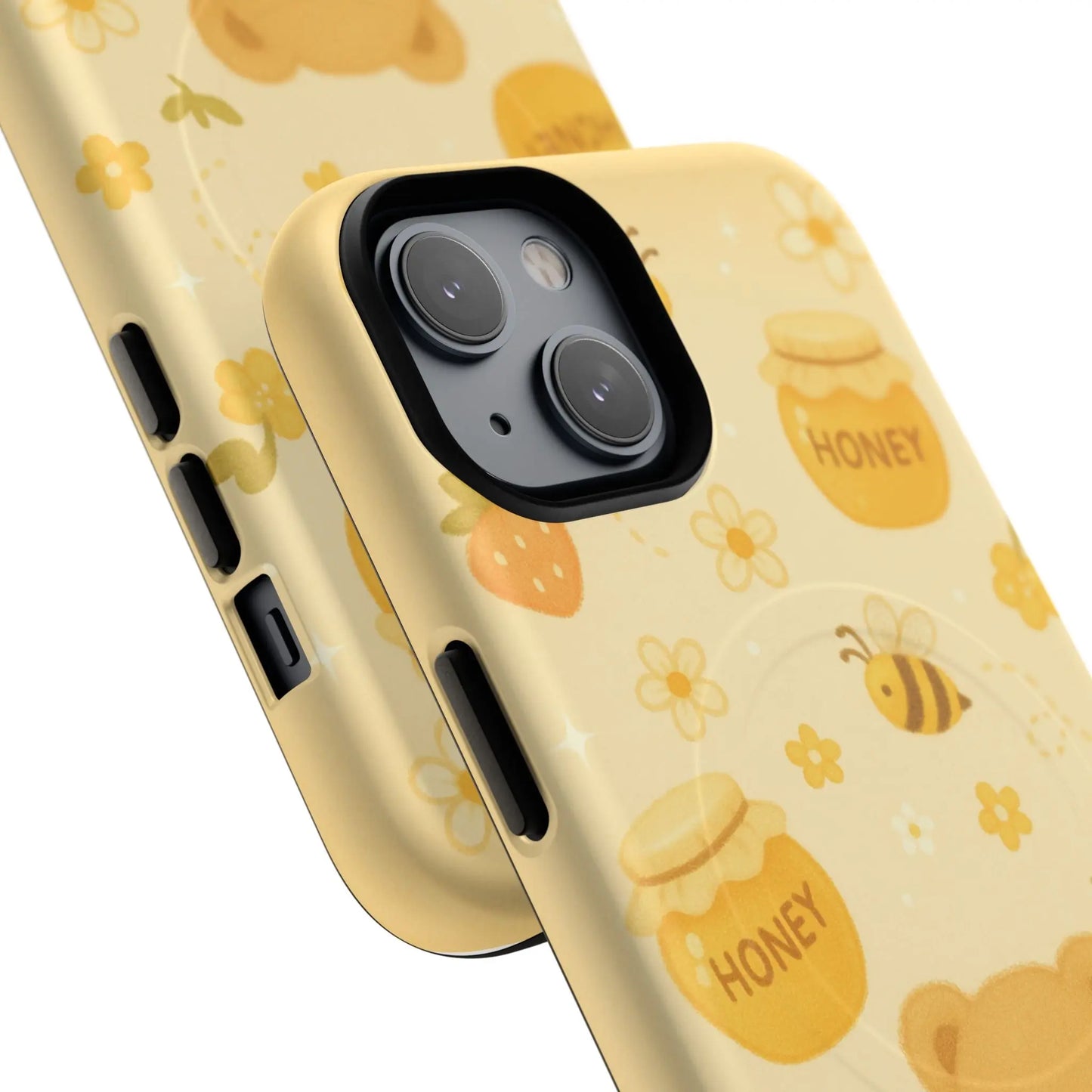 Cute Honey Teddy Bear iPhone Case — Yellow Bee & Honey Pot Design with MagSafe  Shamo's