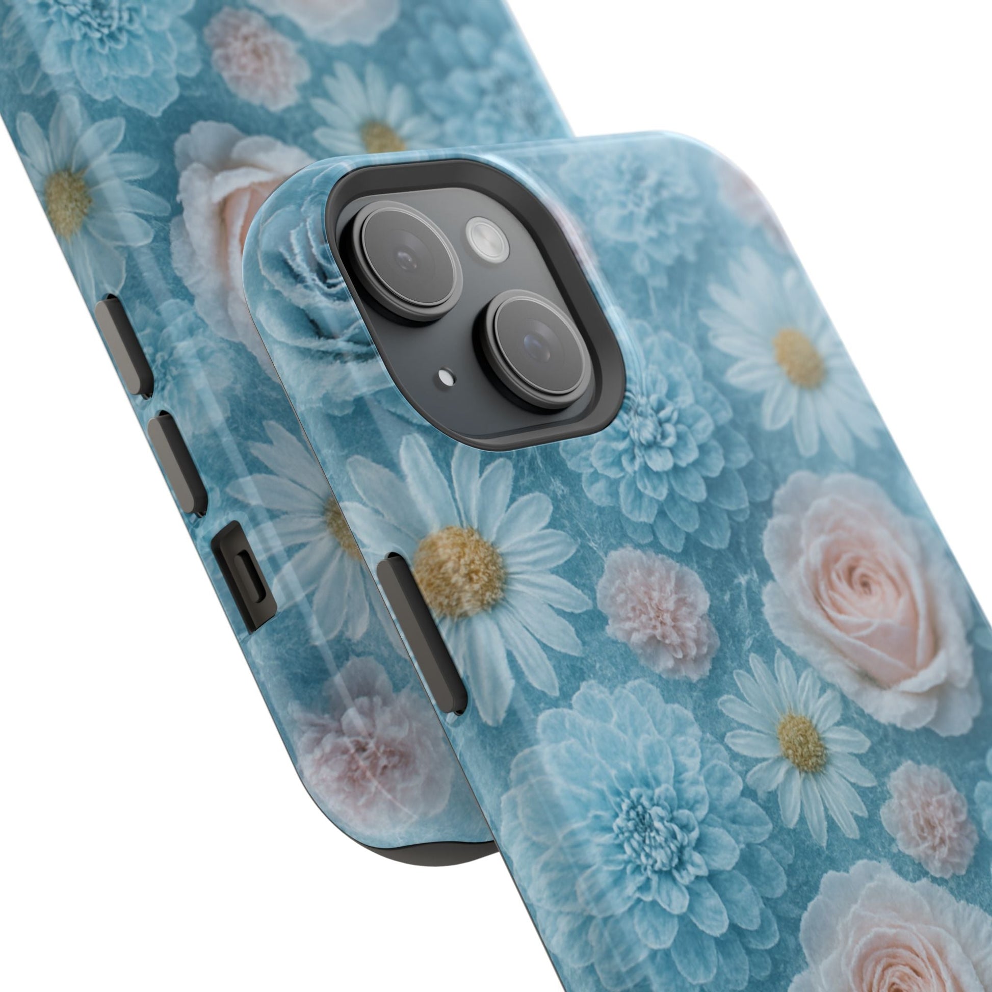 Frozen Floral Rose & Daisy Impact iPhone Case | MagSafe compatible  Shamo's