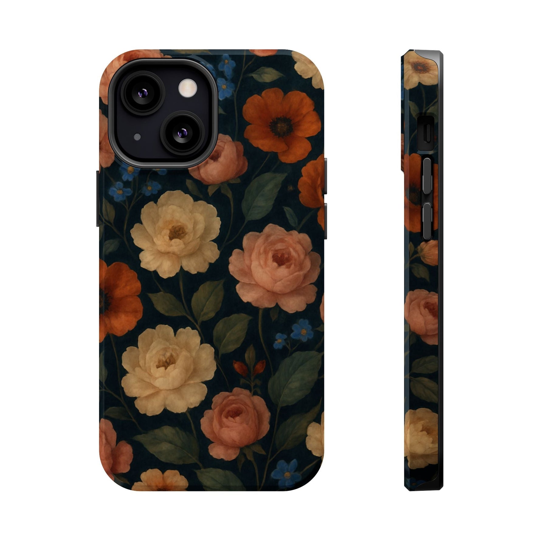 Floral Vintage Rose Magnetic Impact iPhone Case with MagSafe  Shamo's iPhone 13 Mini / Glossy
