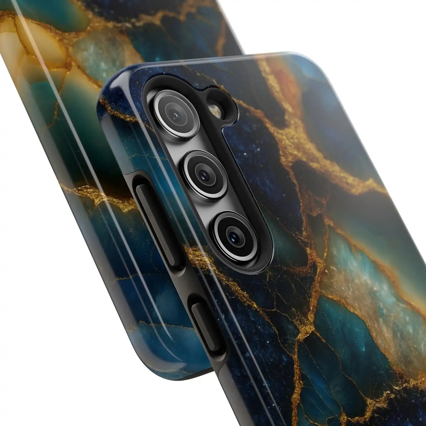 Blue Gold Agate Tough Phone Case Marble Stone Design  Shamo's
