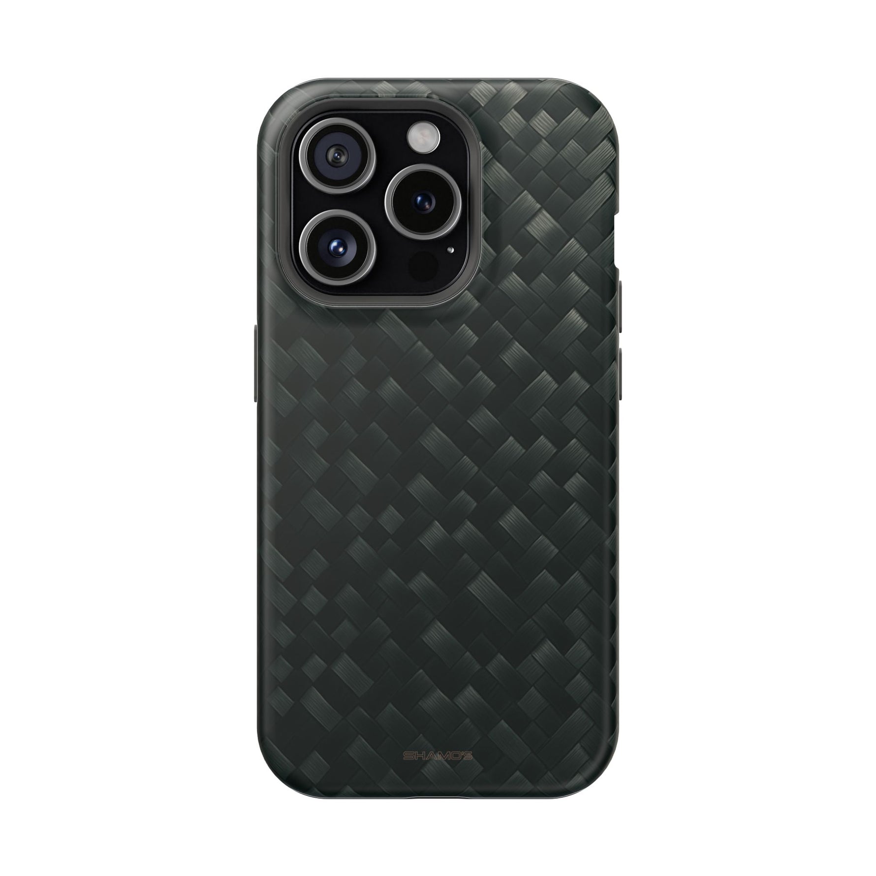 Dark Carbon Fiber Texture Magnetic Impact-Resistant iPhone Case | MagSafe compatible - iPhone 15 Pro / Matte - Shamo's