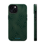 Topographic Green Magnetic Impact-Resistant iPhone Case | MagSafe compatible  Shamo's iPhone 13 / Glossy