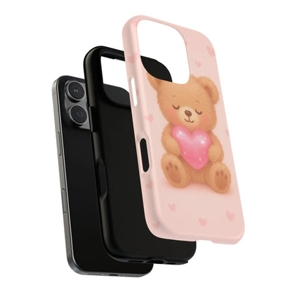 Heart Hug Teddy Bear iPhone Case – with MagSafe