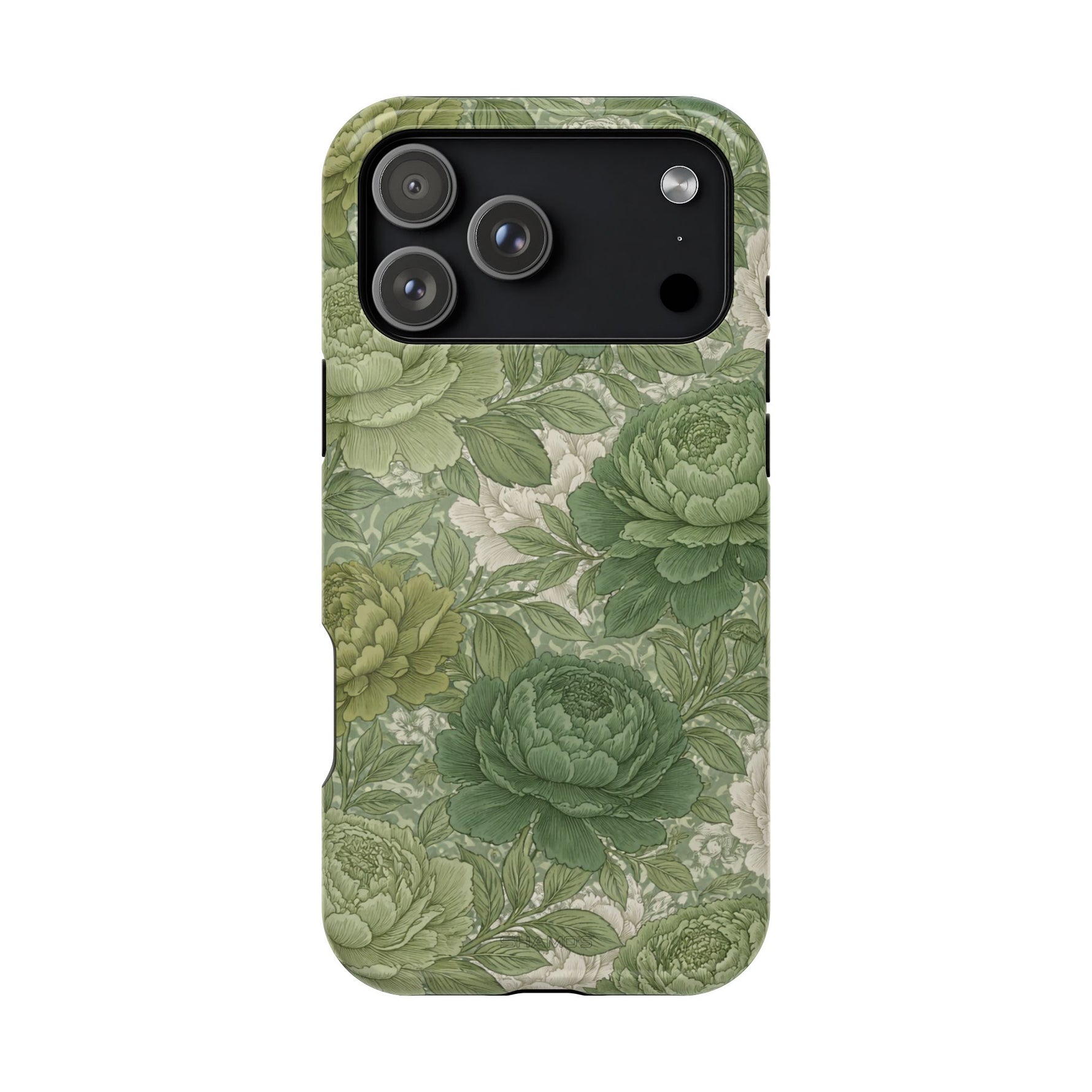 Green Succulent Floral Magnetic Impact-Resistant iPhone Case, MagSafe Compatible - iPhone 17 Pro Max / Glossy - Shamo's