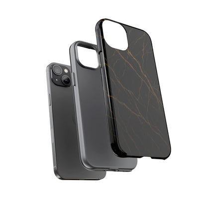 Black Marble Tough iPhone Case