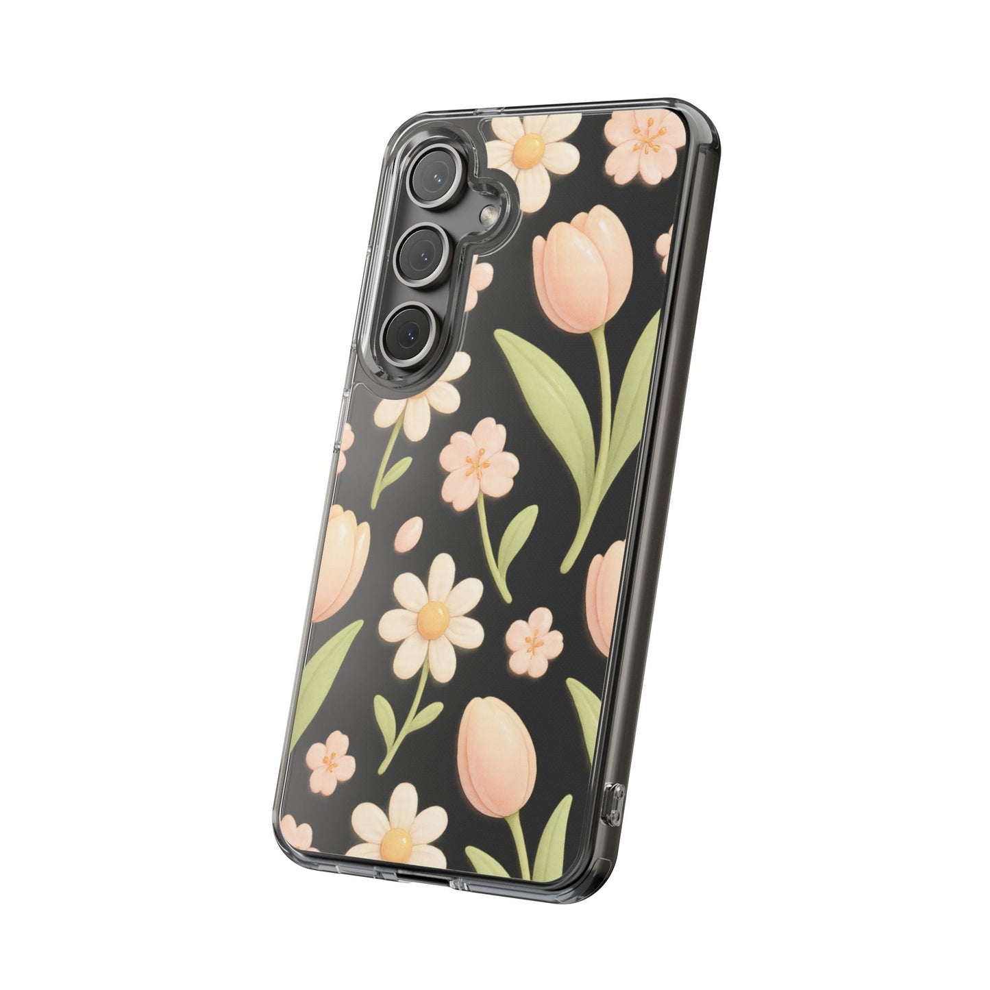 Floral Impact-Resistant Clear iPhone Case
