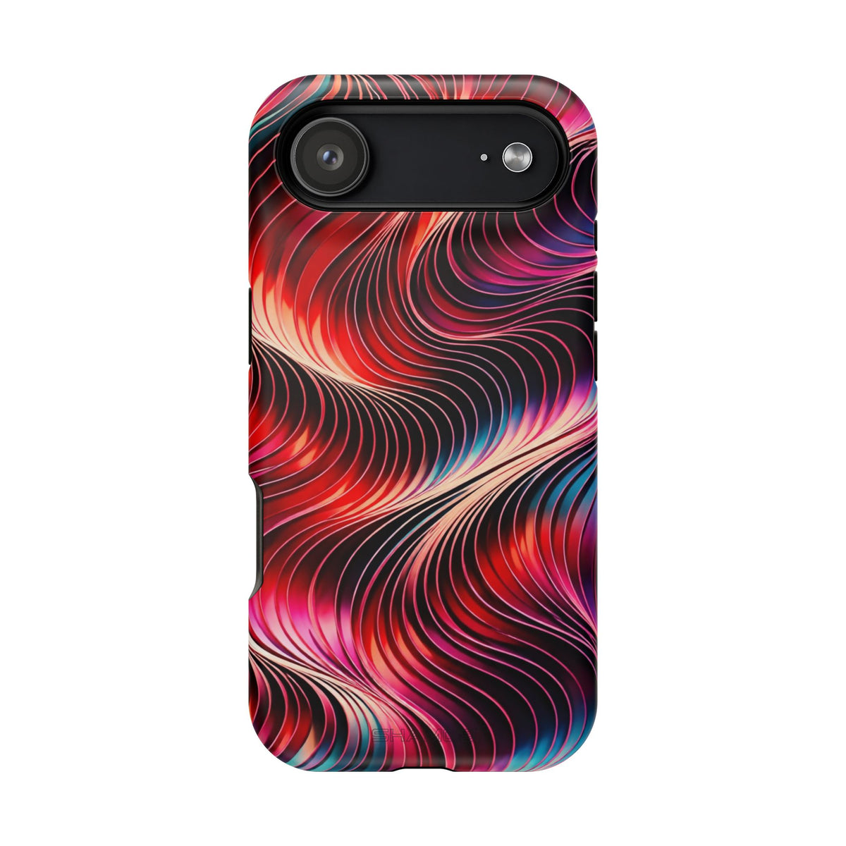 Abstract Red Wave Magnetic Impact-Resistant Phone Case | MagSafe