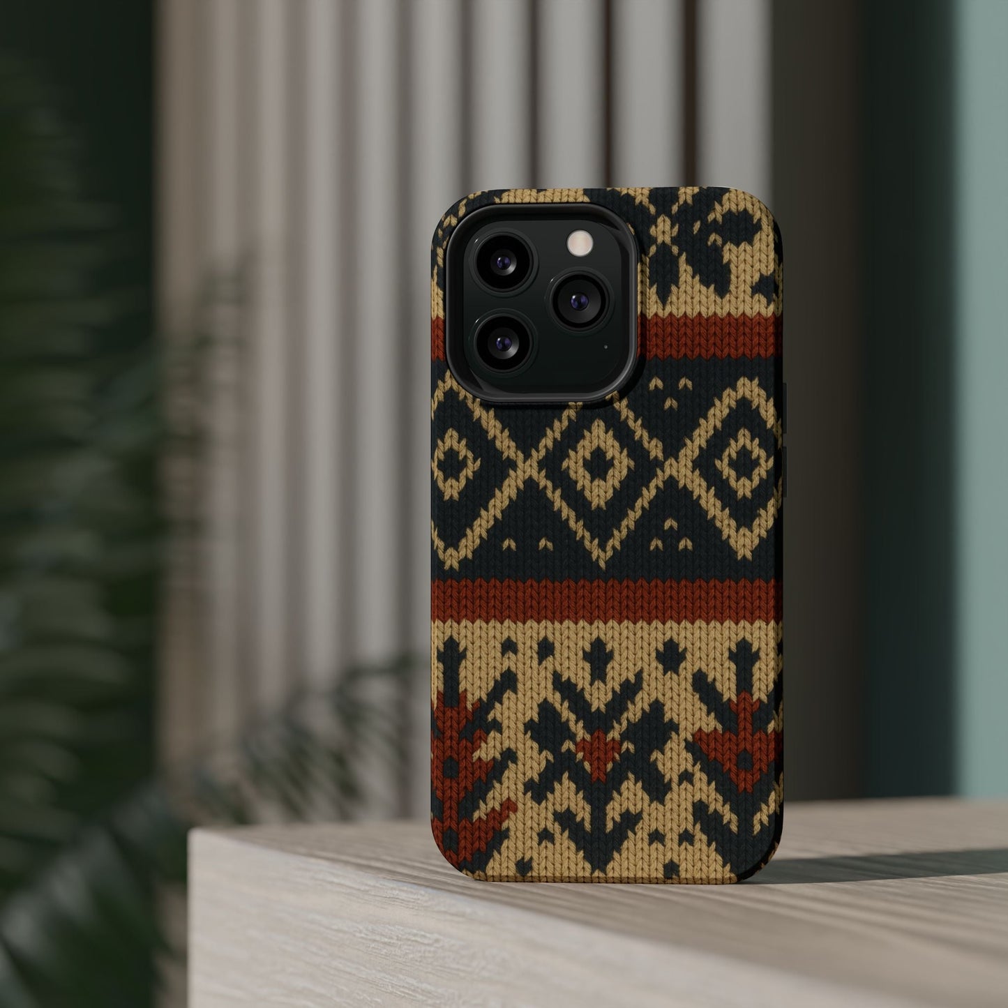 Nordic Knit Pattern MagSafe Impact-Resistant iPhone Case