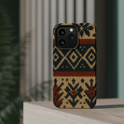 Nordic Knit Pattern MagSafe Impact-Resistant iPhone Case