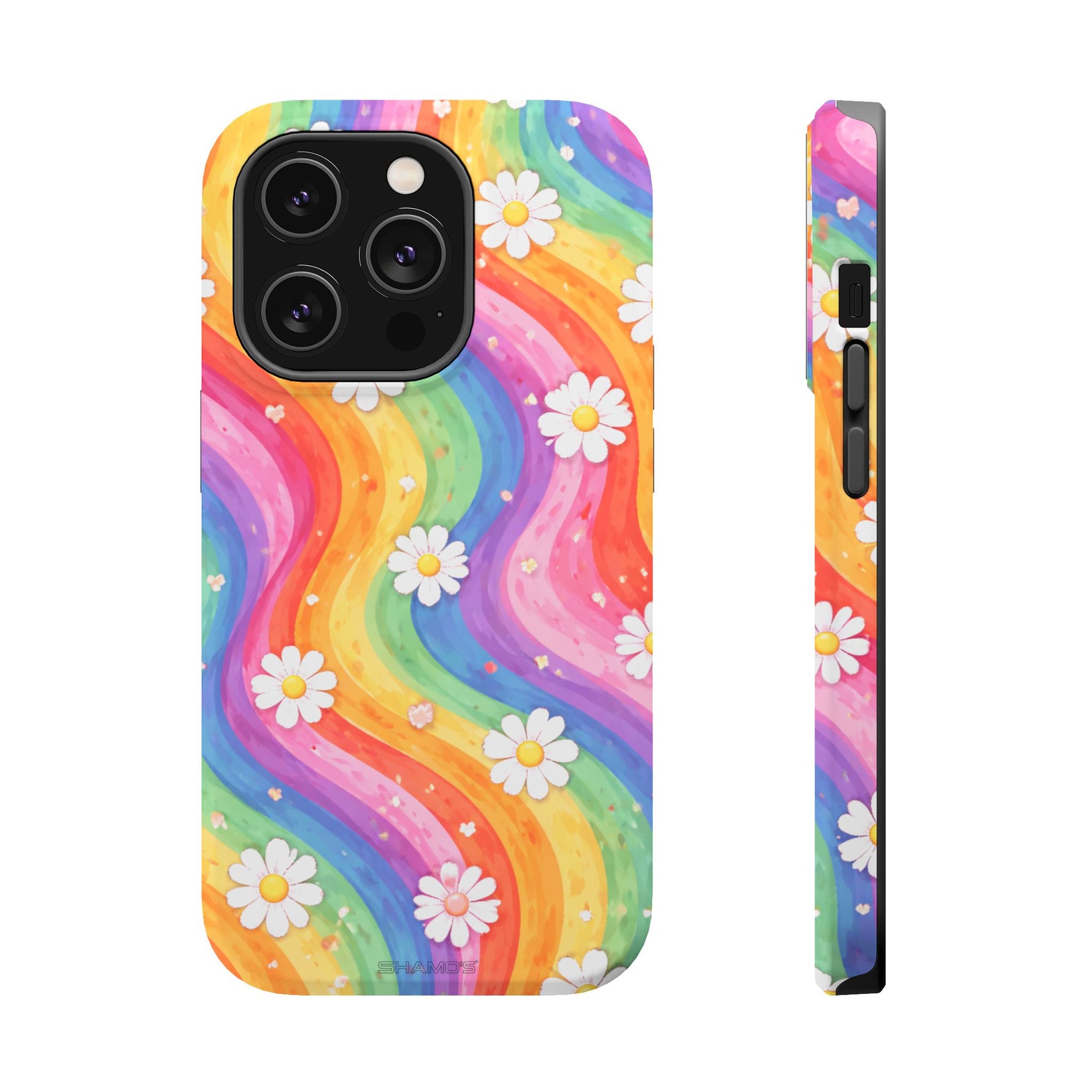 Rainbow Daisy Magnetic Impact-Resistant Phone Case with MagSafe Compatibility - iPhone 14 Pro / Matte - Shamo's