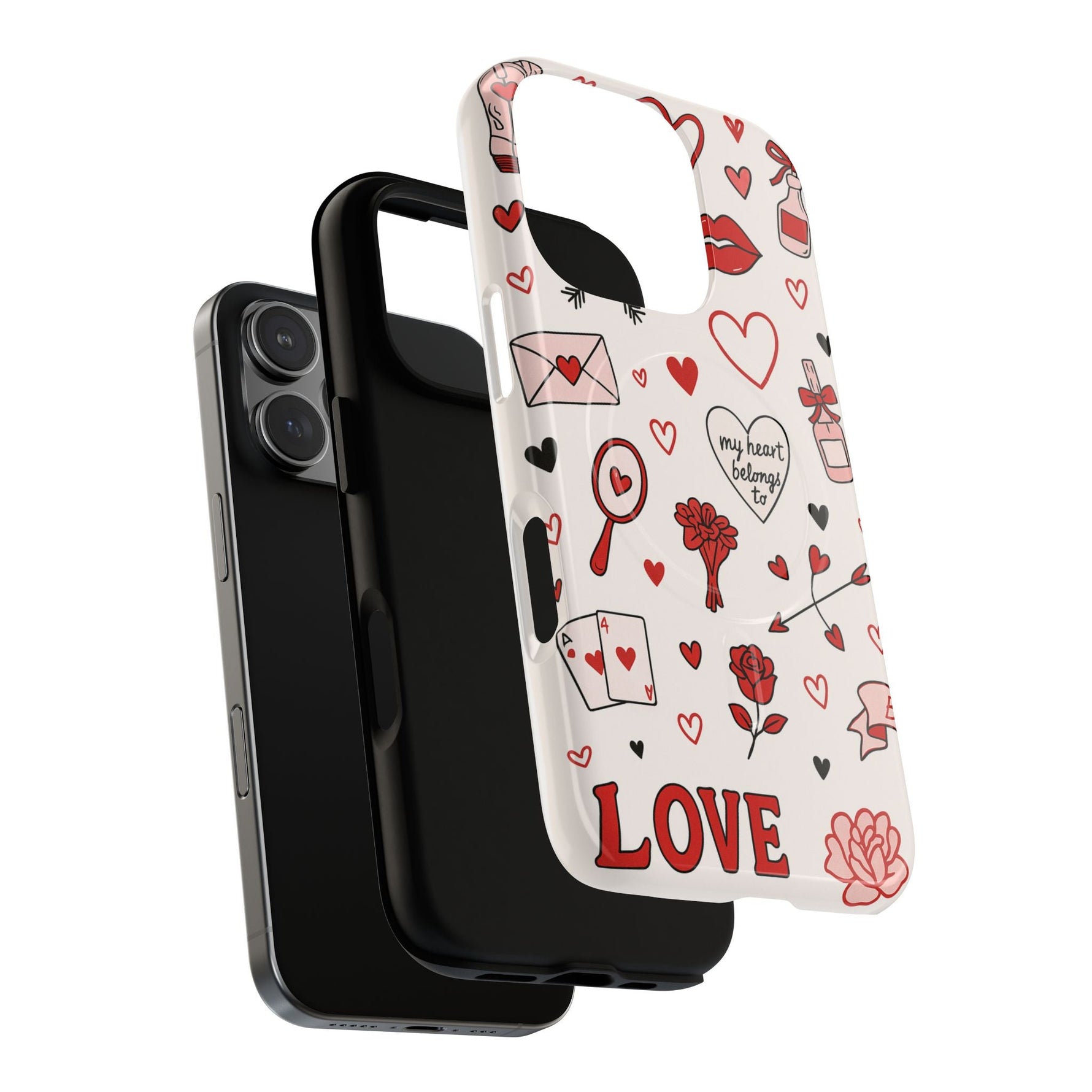 Romantic Love Doodle Tough iPhone Case (