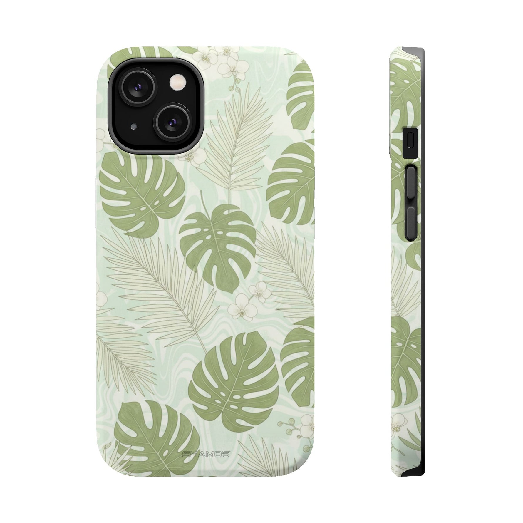 Tropical Monstera Phone Case, Impact-Resistant Magnetic iPhone Cover with MagSafe Compatibility